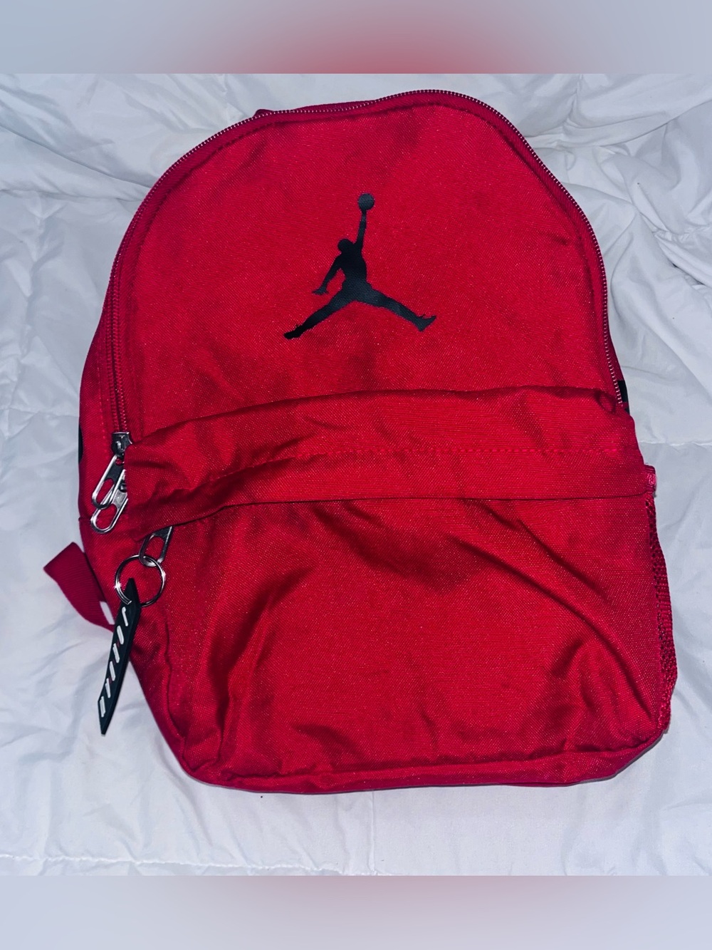 Mini Jordan Red Backpack with Black Jumpman Logo
